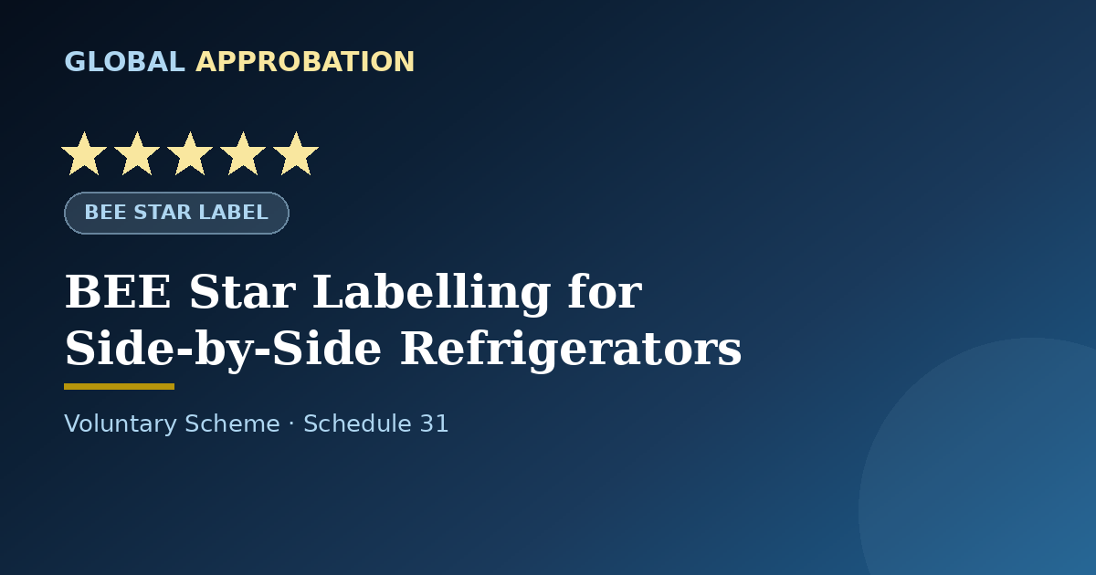 BEE Star Label for Side-by-Side Refrigerators