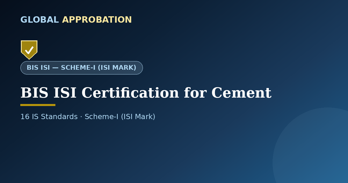 BIS ISI Certification for Cement